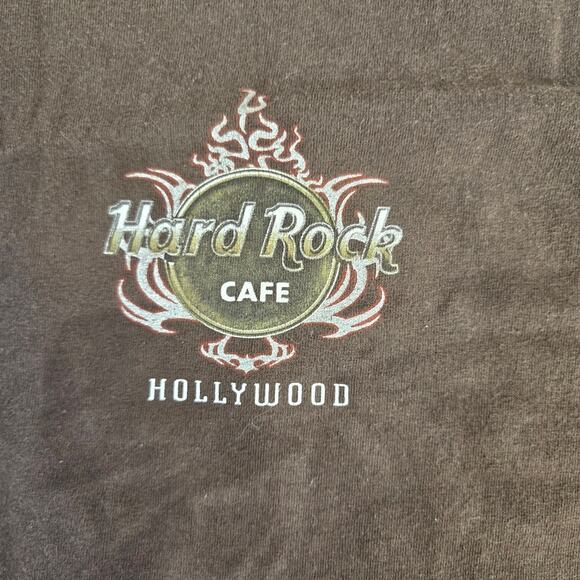 Hard Rock Cafe Hollywood Brown Vintage Dragon and Tiger T-shirt size Large - Picture 2 of 7